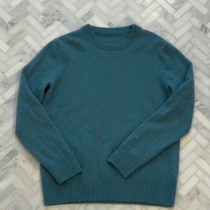 Teal Cashmere Crewneck Sweater